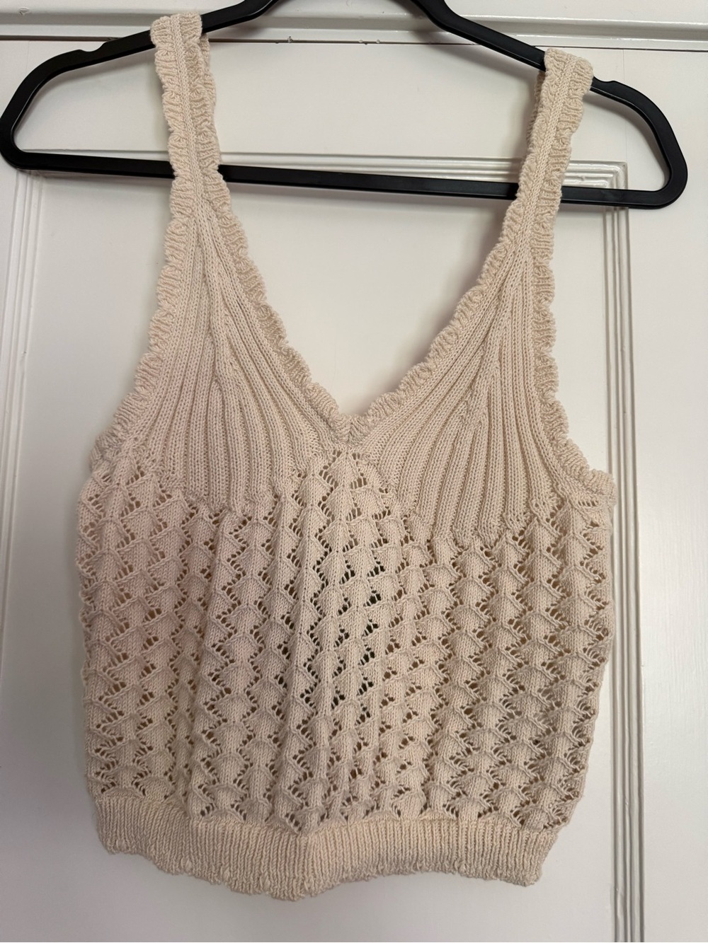 H&M Cream Crochet Knit Crop Tank